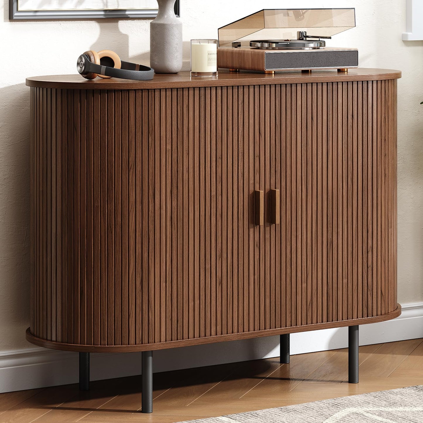 Buffet Cabinet with Storage, 40" Sideboard Buffet with Sliding Door, Coffee Bar Cabinet with Adjustable Shelf, Console Table, Accent Table for Entryway, Kitchen, Dining Room