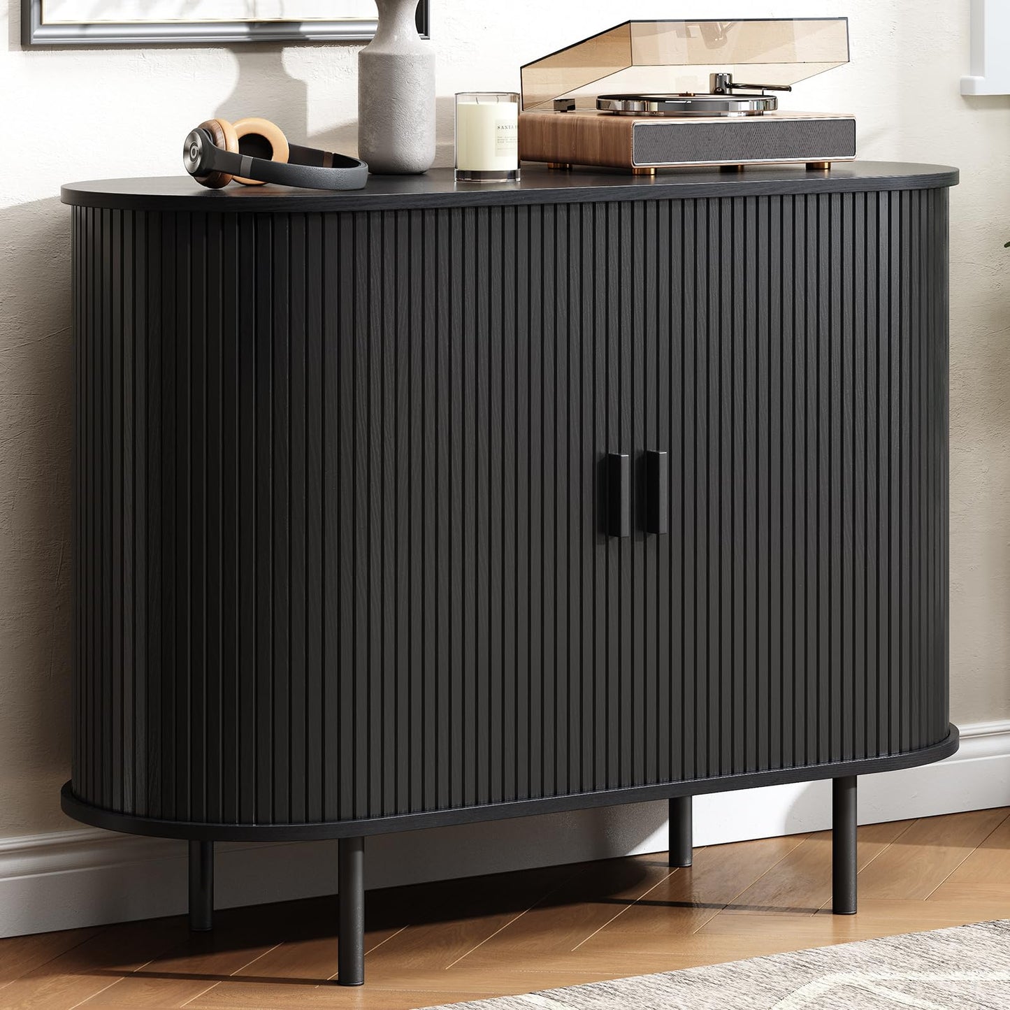 Buffet Cabinet with Storage, 40" Sideboard Buffet with Sliding Door, Coffee Bar Cabinet with Adjustable Shelf, Console Table, Accent Table for Entryway, Kitchen, Dining Room