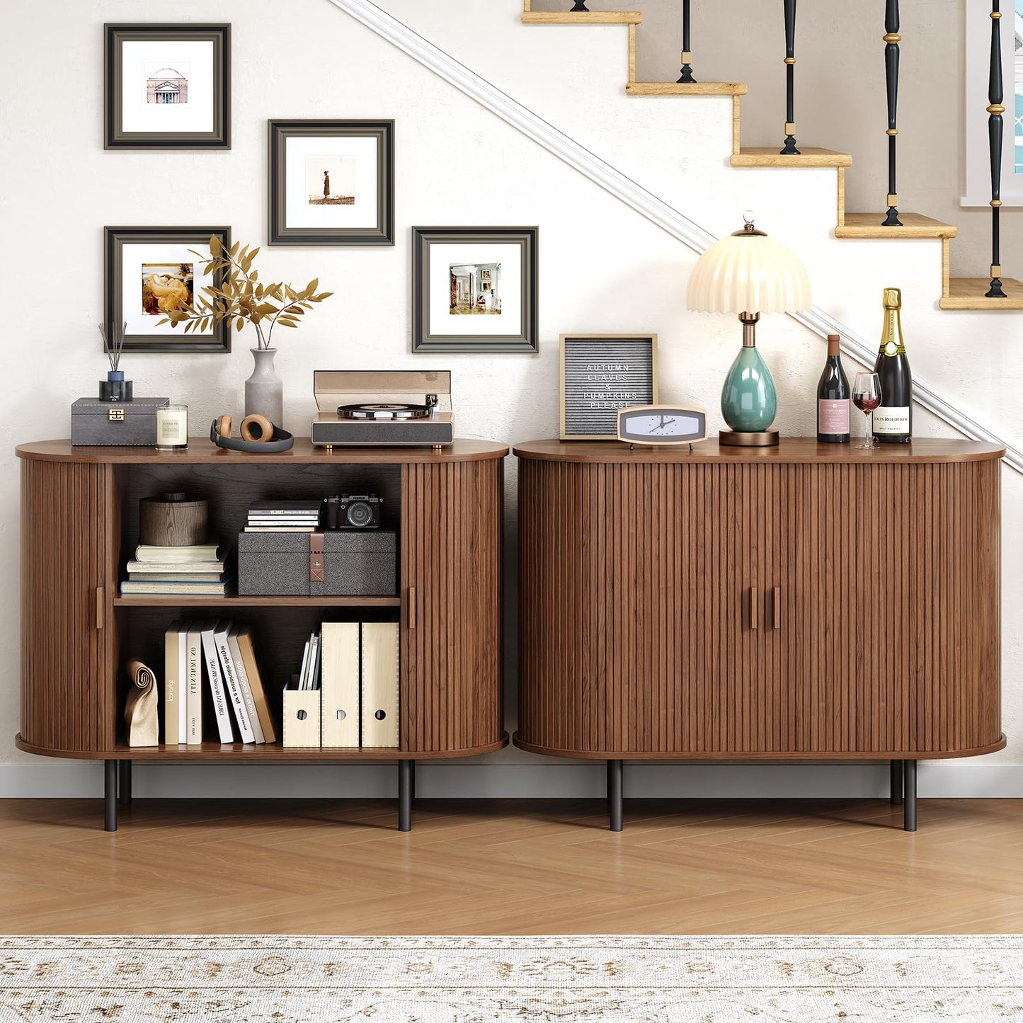 Buffet Cabinet with Storage, 40" Sideboard Buffet with Sliding Door, Coffee Bar Cabinet with Adjustable Shelf, Console Table, Accent Table for Entryway, Kitchen, Dining Room