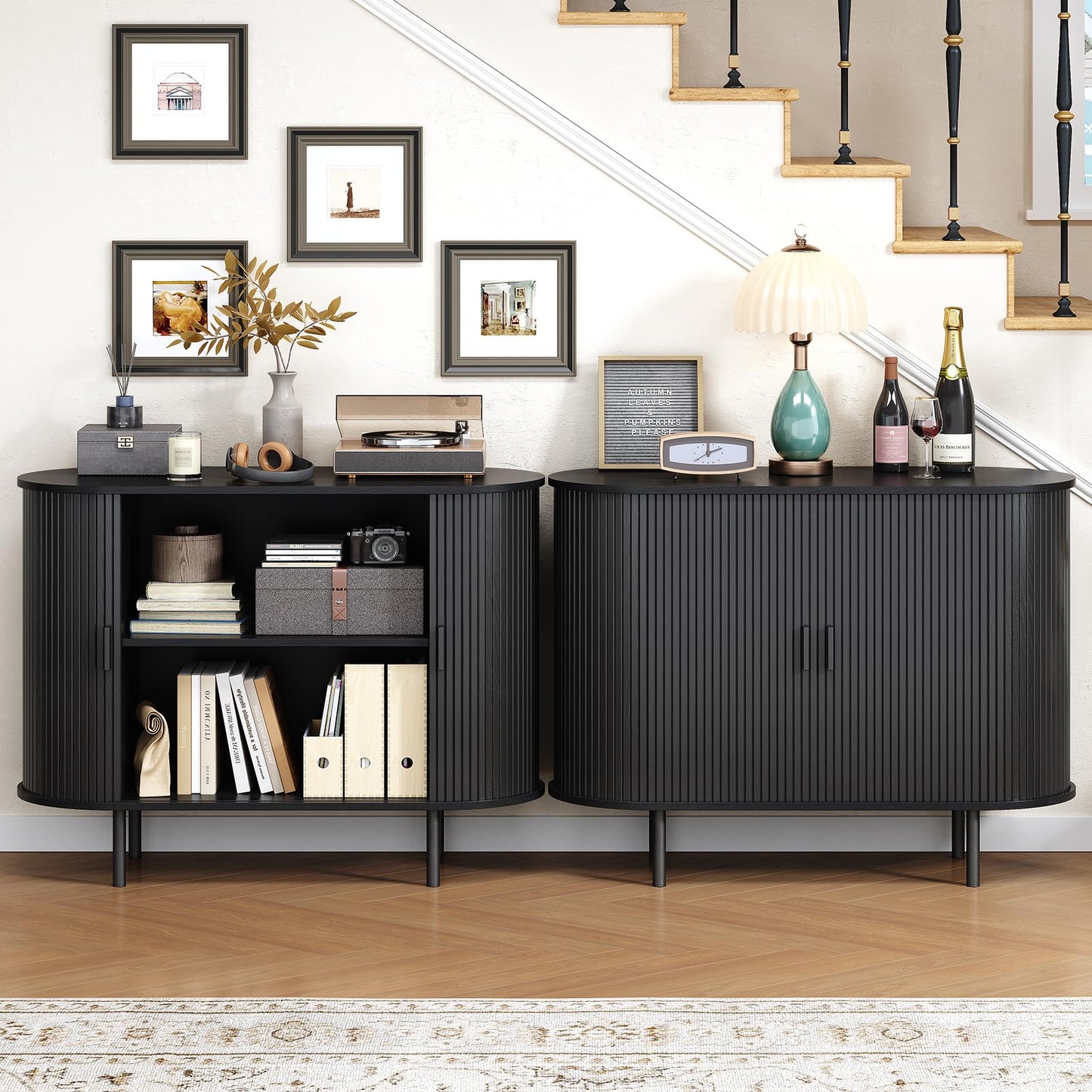 Buffet Cabinet with Storage, 40" Sideboard Buffet with Sliding Door, Coffee Bar Cabinet with Adjustable Shelf, Console Table, Accent Table for Entryway, Kitchen, Dining Room