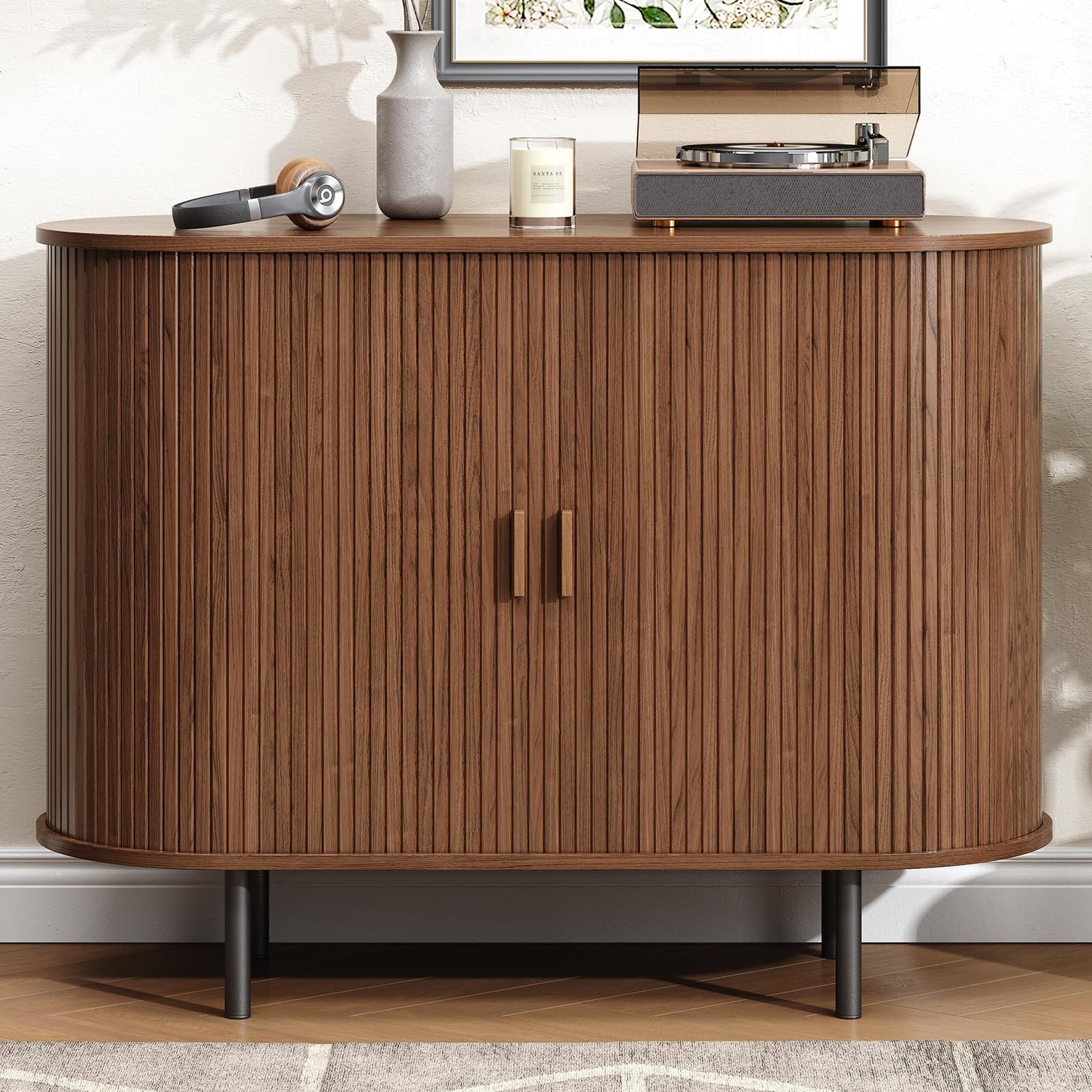 Buffet Cabinet with Storage, 40" Sideboard Buffet with Sliding Door, Coffee Bar Cabinet with Adjustable Shelf, Console Table, Accent Table for Entryway, Kitchen, Dining Room